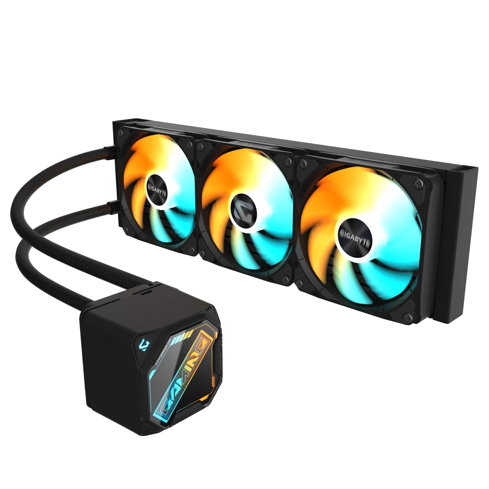 GIGABYTE 360mm AIO Liquid CPU Cooler - ARGB, Teflon Tubing, Black GIGABYTE 360mm AIO Liquid CPU Cooler - ARGB, Teflon Tubing, Black